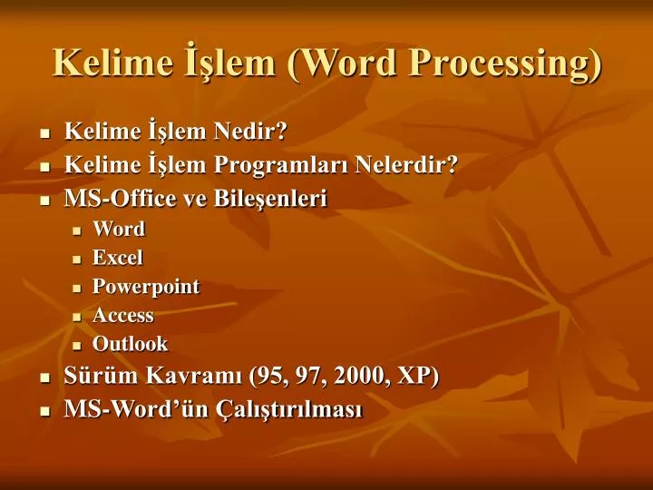 kelime lem word processing