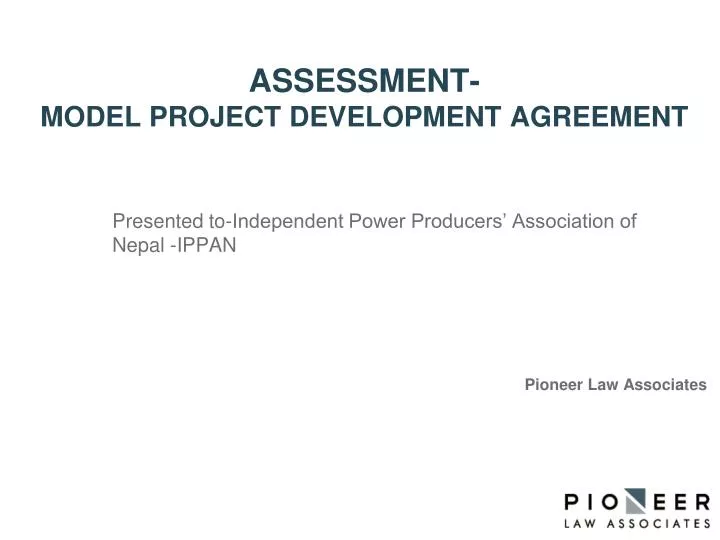 assessment model project development agreement