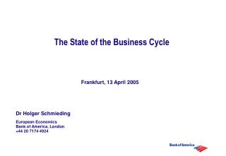 The State of the Business Cycle