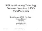 IEEE 1484 Learning Technology Standards Committee (LTSC) Work Programme - slide 1