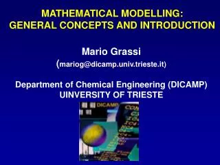 MATHEMATICAL MODELLING: GENERAL CONCEPTS AND INTRODUCTION