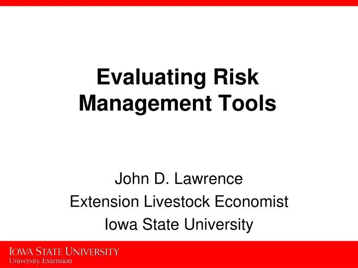 evaluating risk management tools