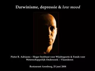 Darwinisme, depressie &amp; low mood