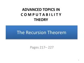 The Recursion Theorem