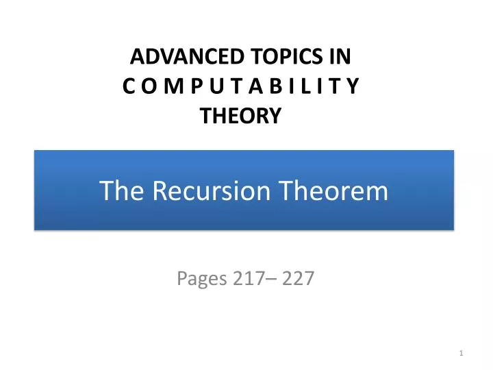 the recursion theorem