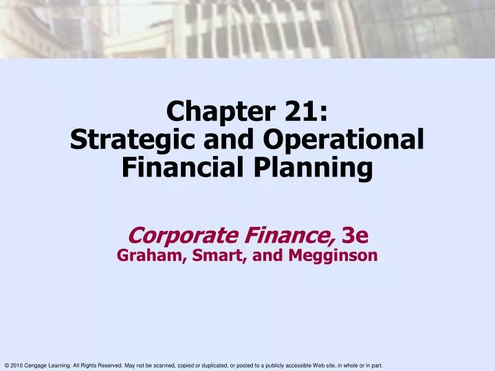 chapter 21 strategic and operational financial planning