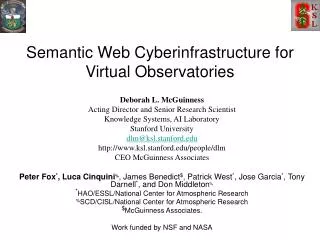 Semantic Web Cyberinfrastructure for Virtual Observatories