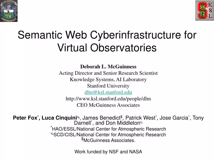 semantic web cyberinfrastructure for virtual observatories