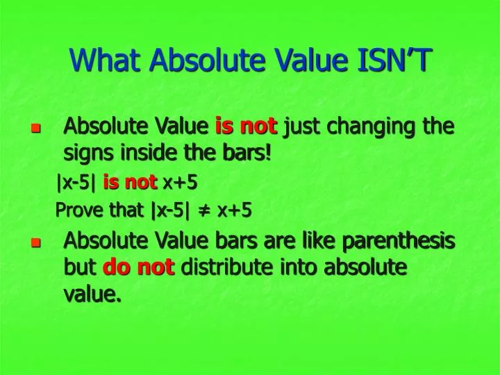 what absolute value isn t