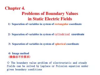 Chapter 4. Problems of Boundary Values in Static Electric Fields