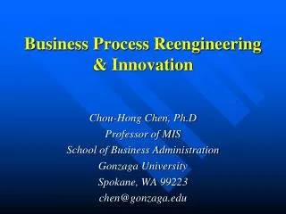 Business Process Reengineering &amp; Innovation