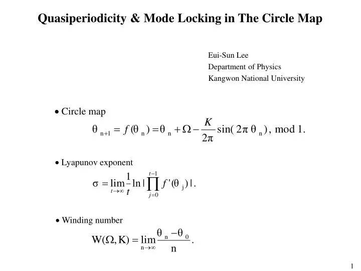 quasiperiodicity mode locking in the circle map