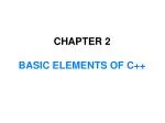 CHAPTER 2 BASIC ELEMENTS OF C++ - slide 1
