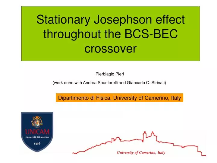 stationary josephson effect throughout the bcs bec crossover
