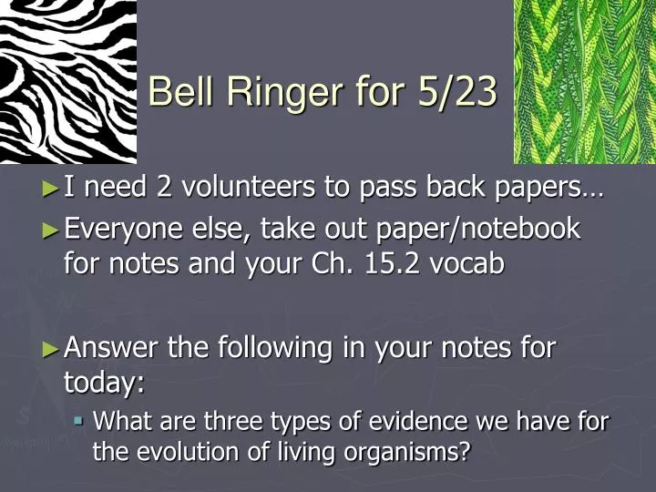 bell ringer for 5 23