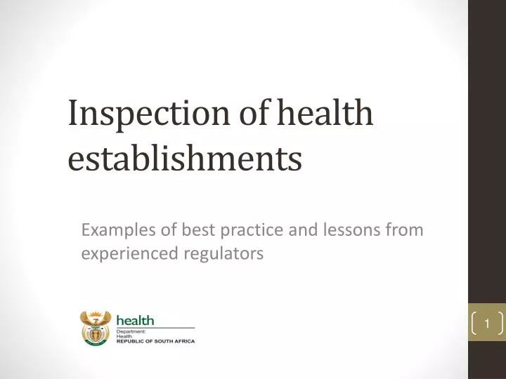 inspection of health establishments