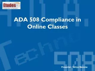 ADA 508 Compliance in Online Classes