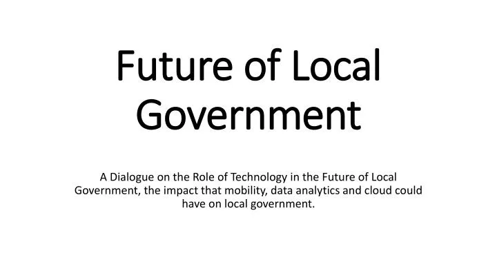 future of local government