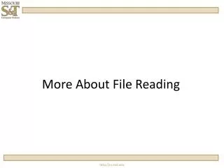 More About File Reading