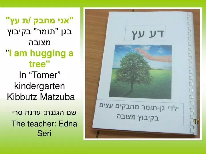 i am hugging a tree in tomer kindergarten kibbutz matzuba