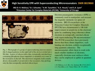 Princeton Univ MRSEC 0819860 IRG D Microresonators