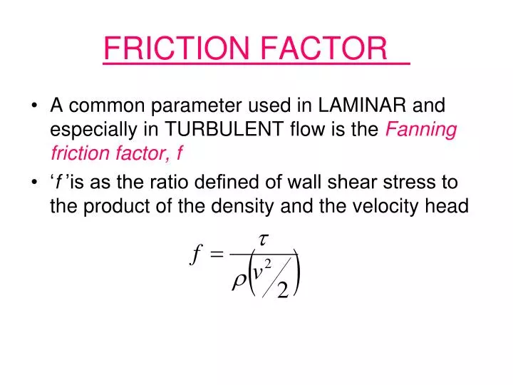 friction factor