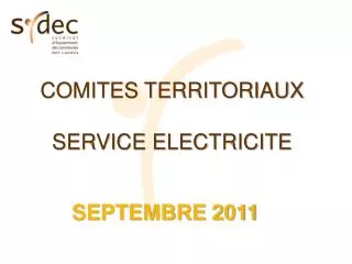 COMITES TERRITORIAUX SERVICE ELECTRICITE