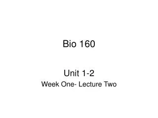 Bio 160