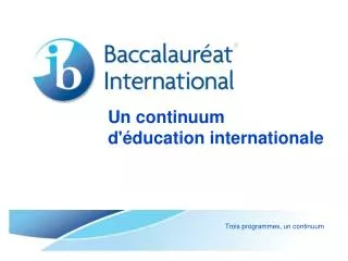 un continuum d ducation internationale