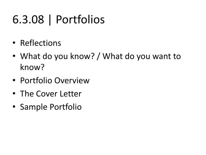 6 3 08 portfolios