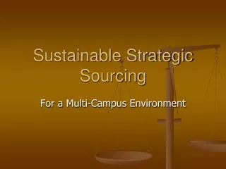 Sustainable Strategic Sourcing