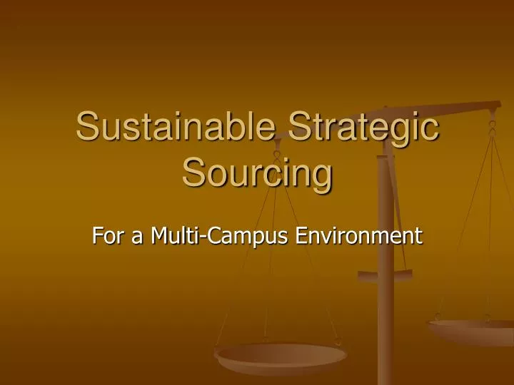 sustainable strategic sourcing