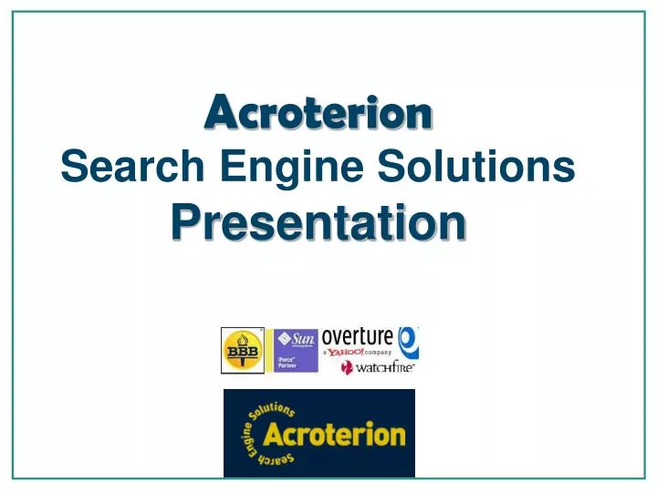 acroterion search engine solutions presentation