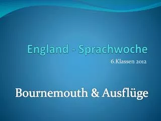 England - Sprachwoche