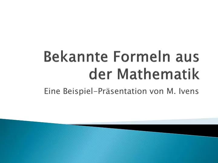 bekannte formeln aus der mathematik