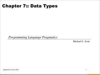 Chapter 7:: Data Types