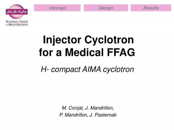 injector cyclotron for a medical ffag
