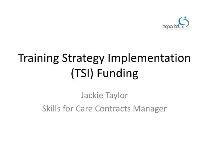 training strategy implementation tsi funding