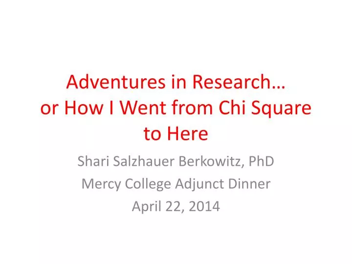 adventures in research or how i went from chi square to here