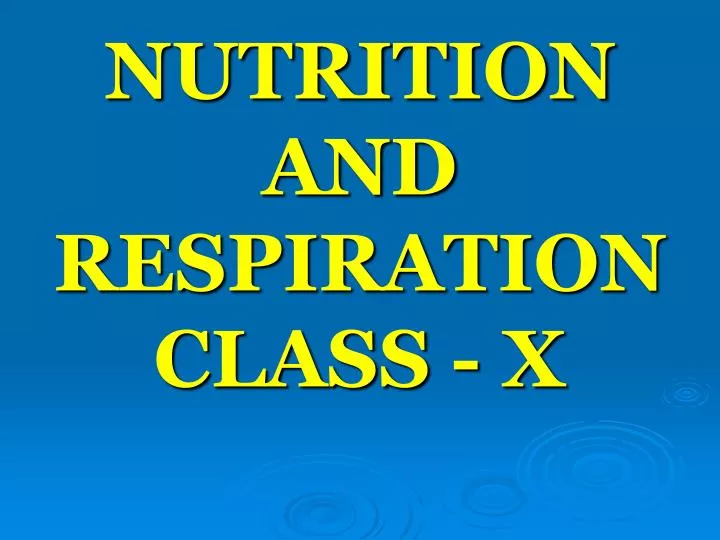 nutrition and respiration class x
