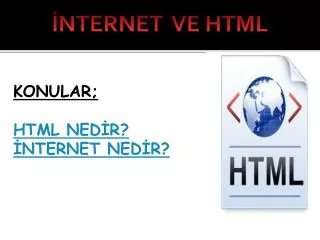İNTERNET VE HTML