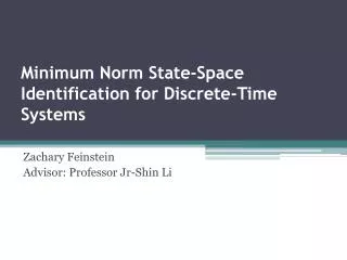 Minimum Norm State-Space Identification for Discrete-Time Systems
