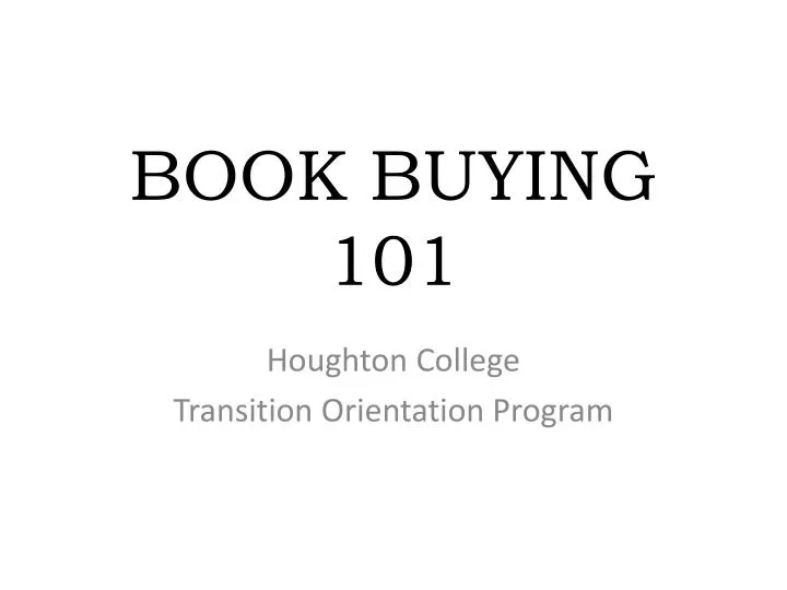 book buying 101