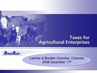 Larimer &amp; Boulder Counties, Colorado 2008 December 17 th