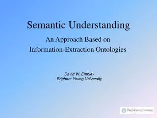 Semantic Understanding