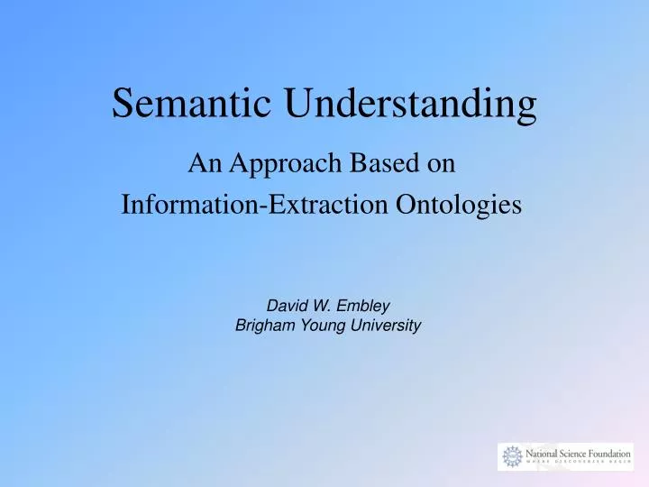 semantic understanding