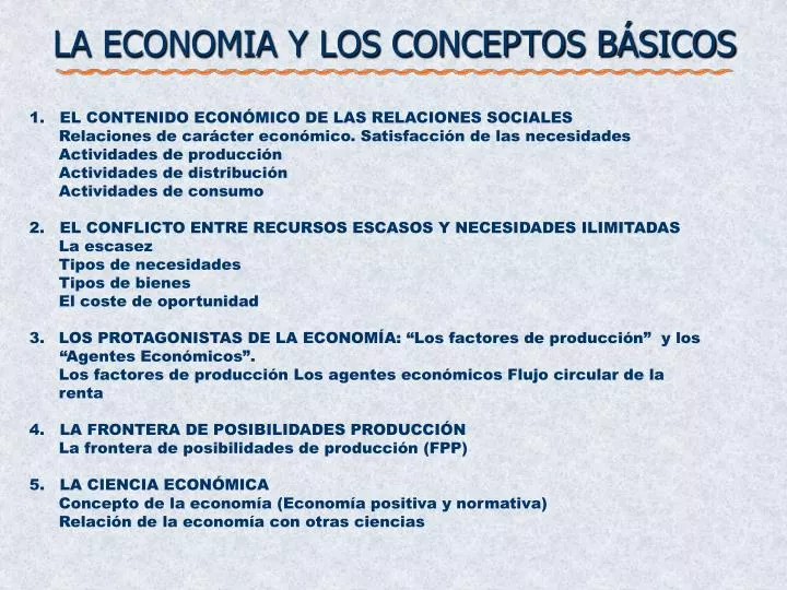 la economia y los conceptos b sicos
