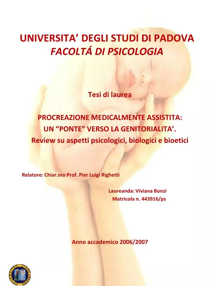 universita degli studi di padova facolt di psicologia