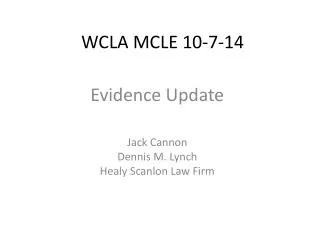 WCLA MCLE 10-7-14