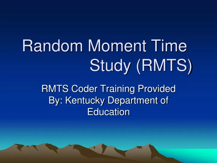 random moment time study rmts